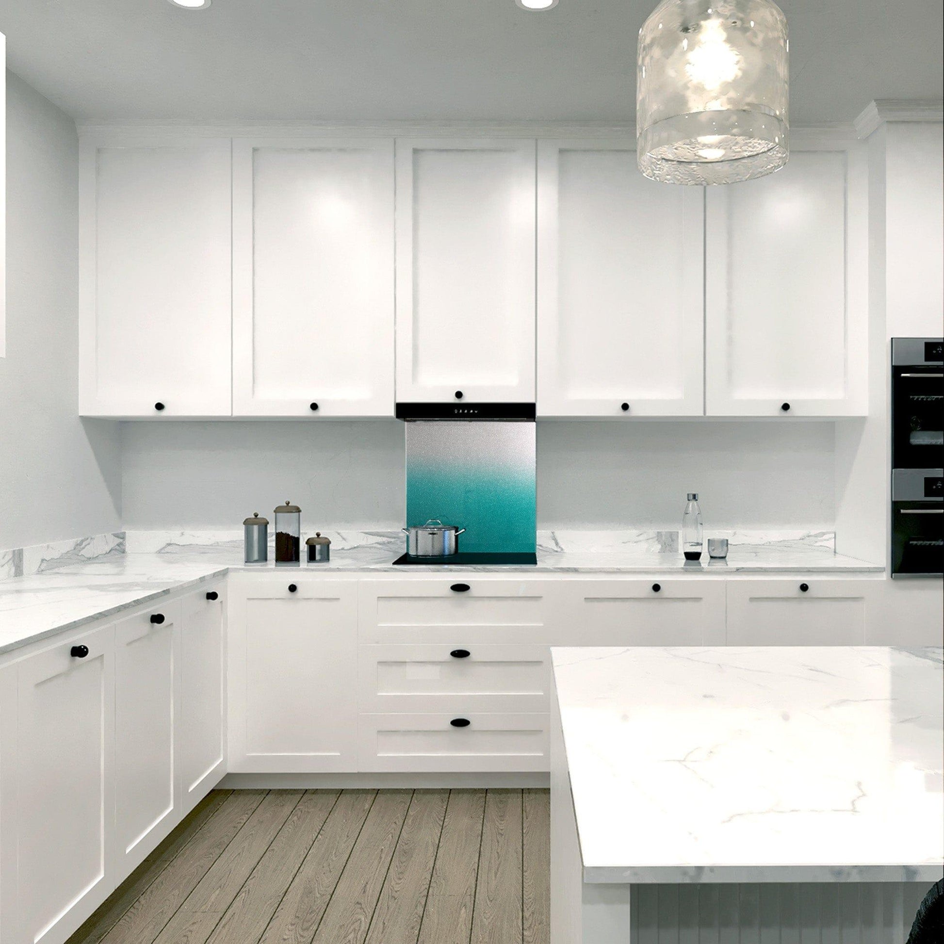 Teal to White- Gradient - Splashback - DIY - CreoGlass®