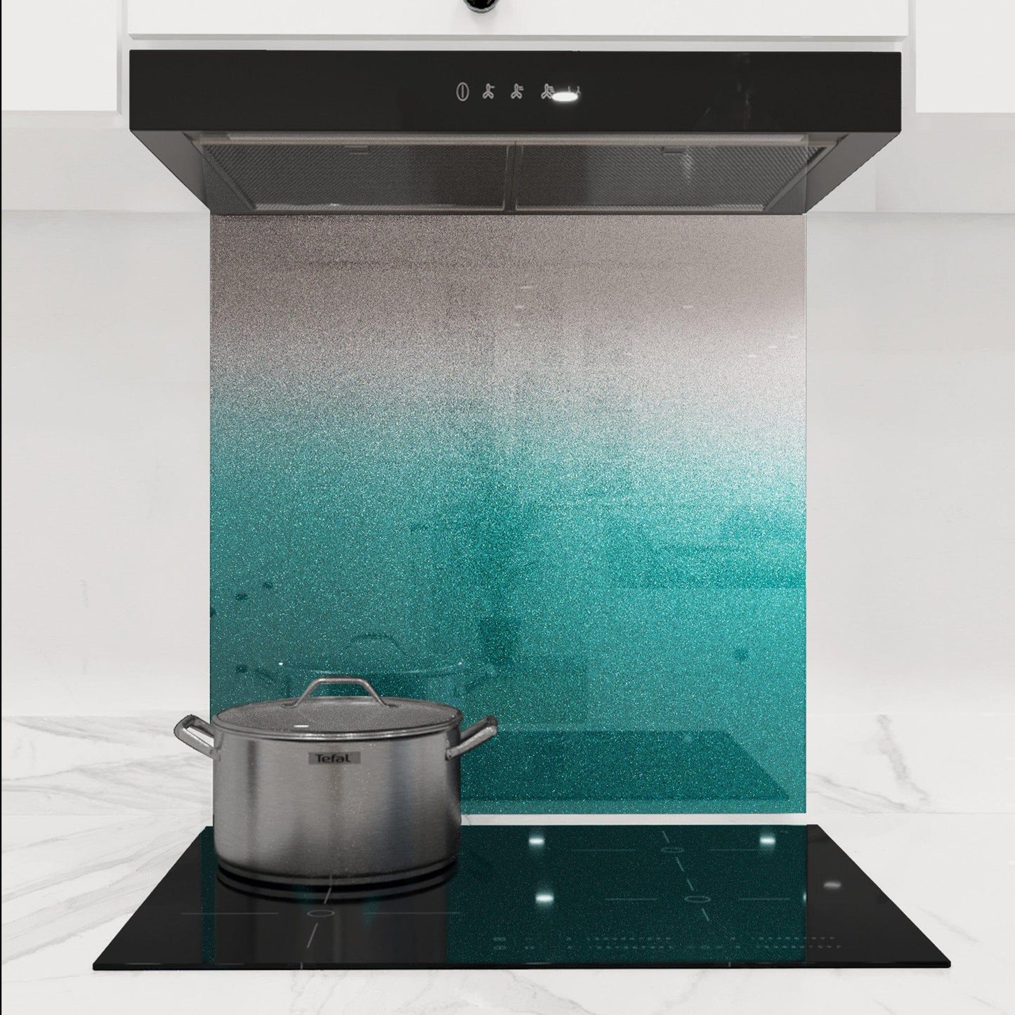 Teal to White- Gradient - Splashback - DIY - CreoGlass®