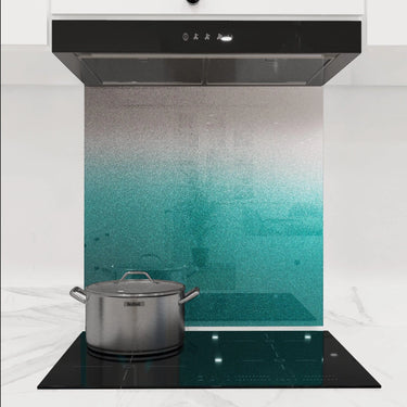 Teal to White- Gradient - Splashback - DIY - CreoGlass®