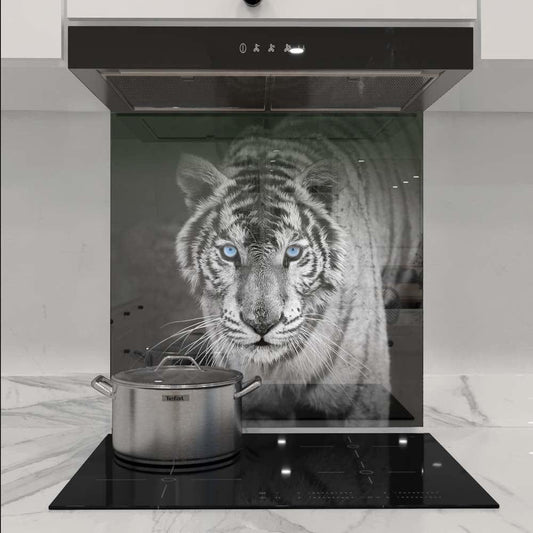 Tiger with Blue Eyes Printed Glass Splashback - DIY - CreoGlass®