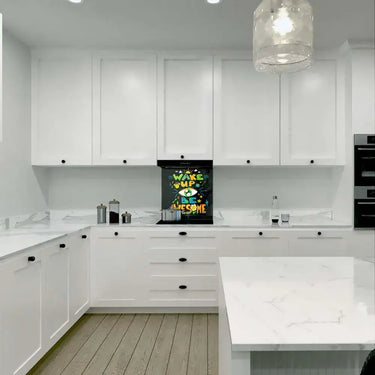 Wake up and Be Awesome Printed Glass Splashback - DIY - CreoGlass®