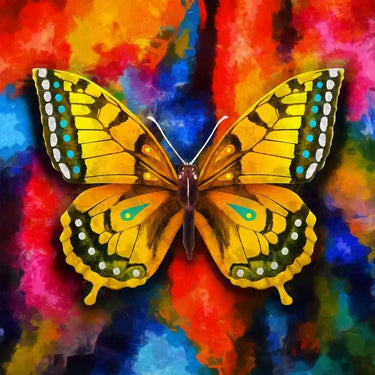 Watercolour Yellow Butterfly Printed Glass Splashback - DIY - CreoGlass®