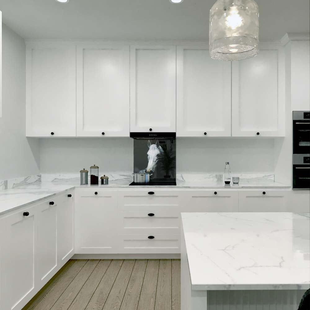 White Horse Printed Glass Splashback - DIY - CreoGlass®