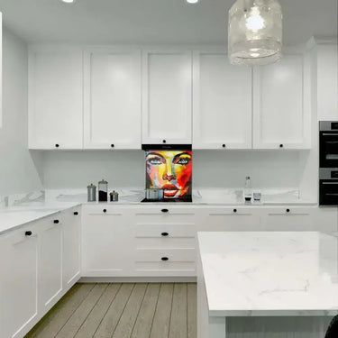 Woman Painting Printed Glass Splashback - DIY - CreoGlass®