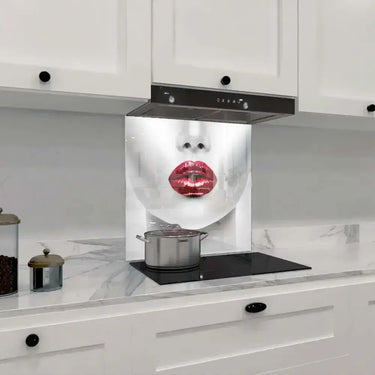 Woman with Red Lips Printed Glass Splashback - DIY - CreoGlass®