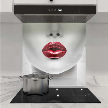 Woman with Red Lips Printed Glass Splashback - DIY - CreoGlass®