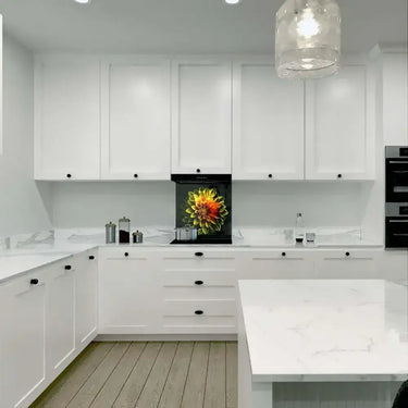 Yellow Dahlia Printed Glass Splashback - DIY - CreoGlass®